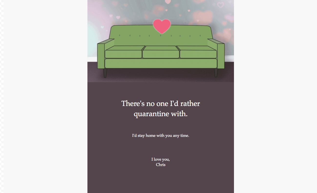 Quarantine Couch Valentine